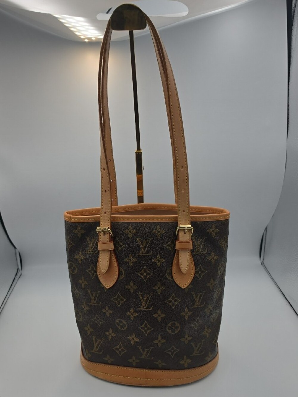 Louis Vuitton Brown Signiture Mono Canvas Petite Shoulder Bucket Bag (EUC)COA✨️ - Picture 15 of 16